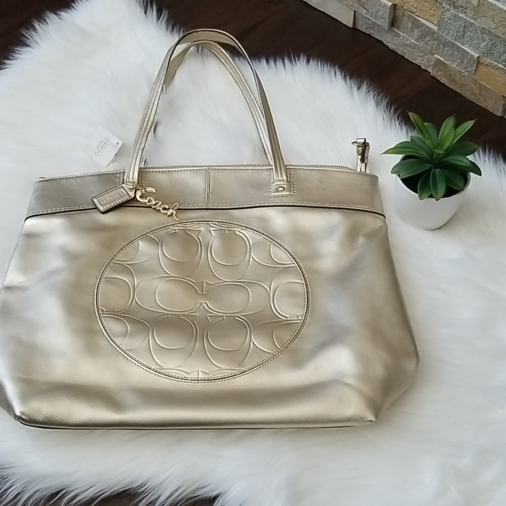 NWT Coach Laura Gold Leather Tote